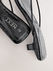 Black Forever Comfort® Square Toe Post Low Heels - Image 9 of 9