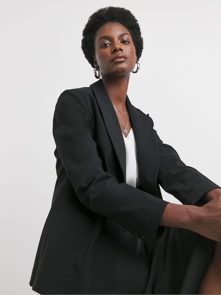 JD Williams Black Stretch Poplin Blazer - Image 1 of 4
