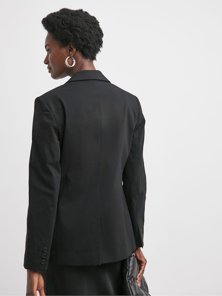 JD Williams Black Stretch Poplin Blazer - Image 2 of 4