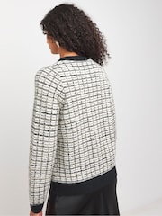 JD Williams Black Metallic Boucle Checked Cardigan - Image 2 of 4