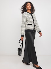 JD Williams Black Metallic Boucle Checked Cardigan - Image 3 of 4