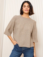 Friends Like These Taupe Knitted Top - Image 3 of 5