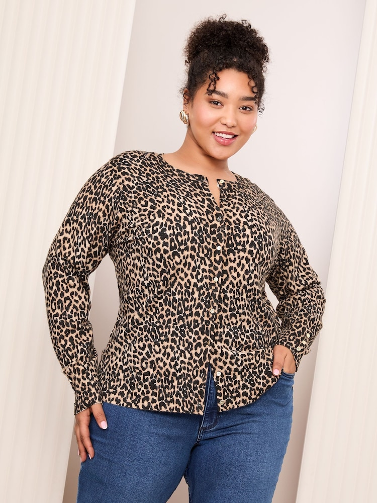 Friends Like These Animal Curve Crew Neck Cardigan - Image 1 of 5