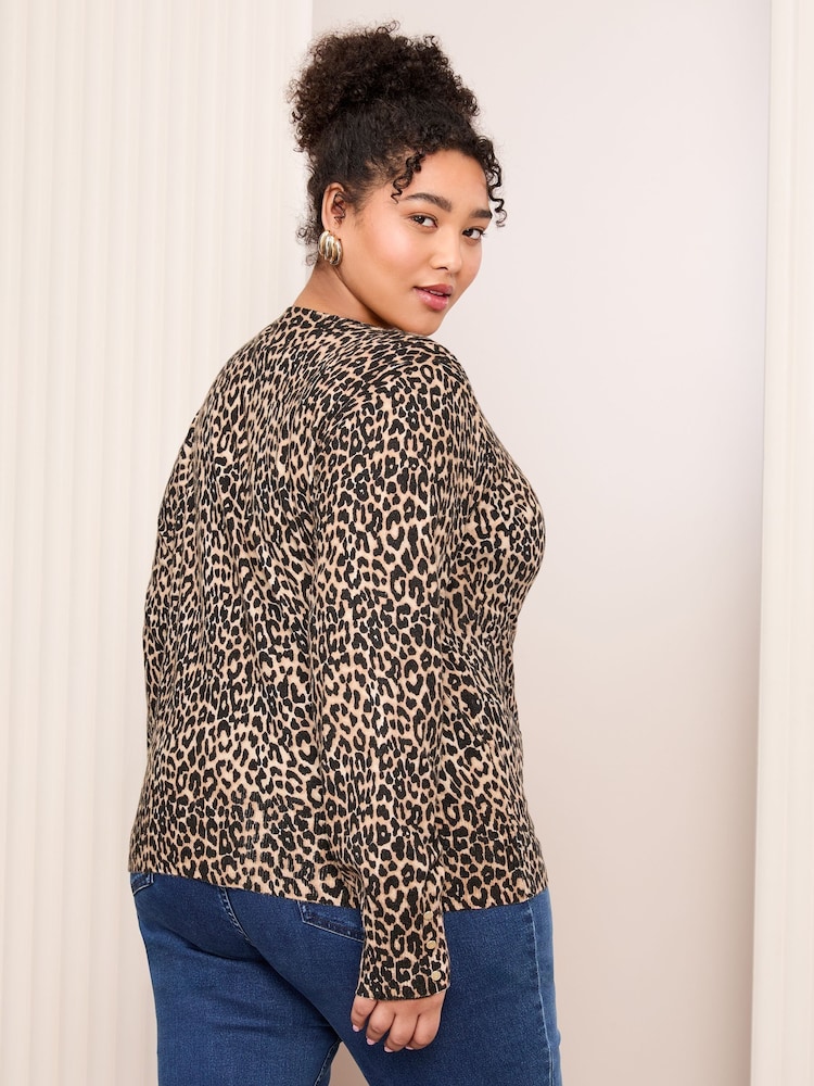 Friends Like These Animal Curve Crew Neck Cardigan - Image 2 of 5