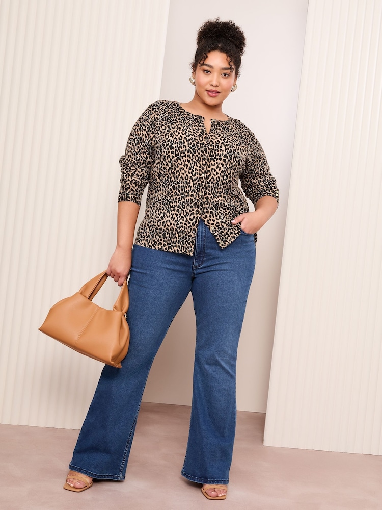 Friends Like These Animal Curve Crew Neck Cardigan - Image 3 of 5