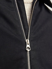 JACK & JONES Black Black Zip Up Worker 100% Cotton Jacket - Image 3 of 7