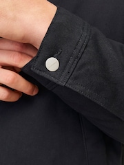 JACK & JONES Black Black Zip Up Worker 100% Cotton Jacket - Image 5 of 7