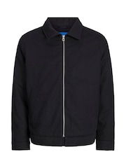 JACK & JONES Black Black Zip Up Worker 100% Cotton Jacket - Image 7 of 7
