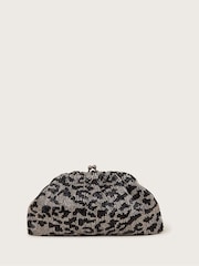 Monsoon Silver Alice Beaded Clutch Bag - Image 1 of 4