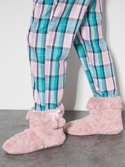 Monsoon Pink Bree Faux Fur Slipper Boots - Image 1 of 4