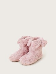 Monsoon Pink Bree Faux Fur Slipper Boots - Image 2 of 4