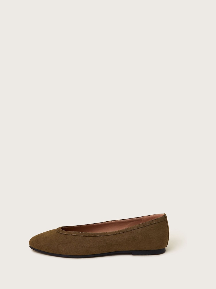 Monsoon Brown Tori Suede Ballet Flats - Image 2 of 3 Monsoon Brown Tori Suede Ballet Flats - Image 2 of 3