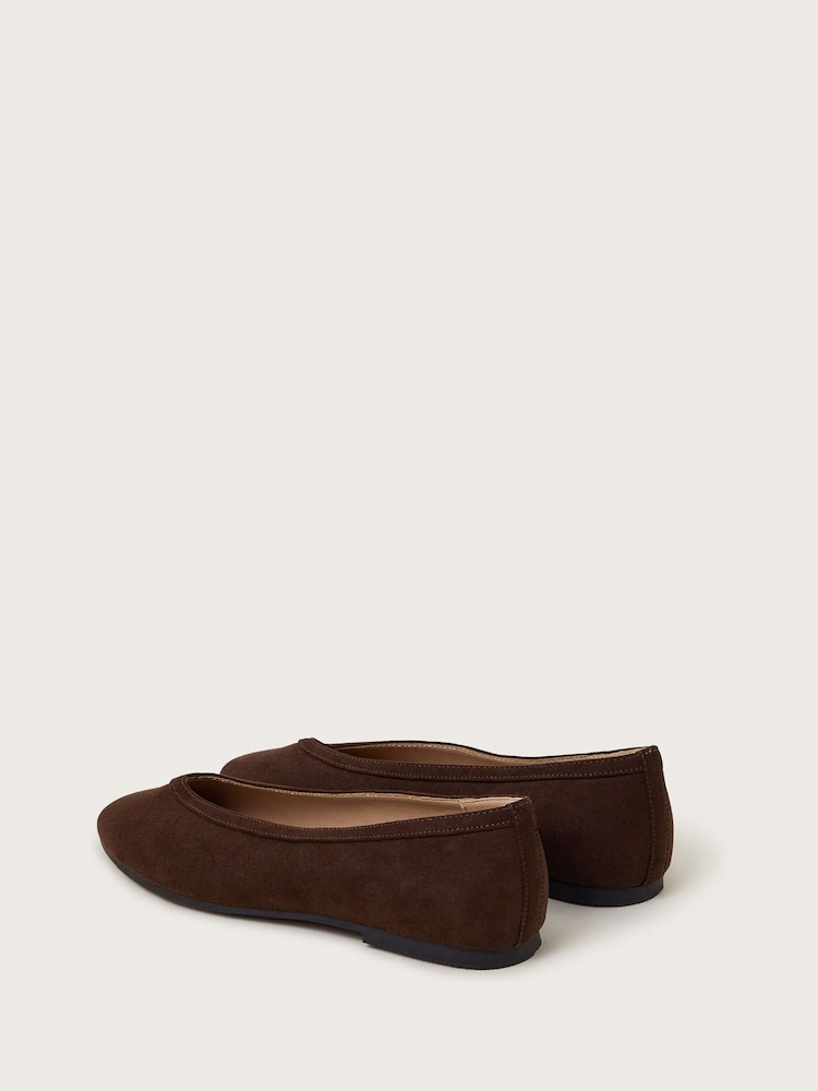 Monsoon Brown Tori Suede Ballet Flats - Image 3 of 3