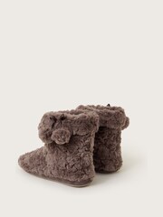 Monsoon Floral Pink Bree Faux Fur Slipper Boots - Image 3 of 3