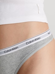 Calvin Klein Grey Modern Logo Thongs - Image 3 of 4