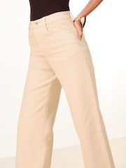 Lipsy Ecru Crop Wide Leg Jeans - Image 3 of 5
