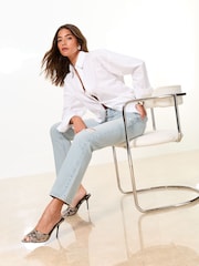 Lipsy Bleach Wash Sculpting High Waist Straight Leg Jeans - Image 5 of 5