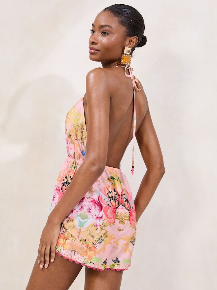 Lipsy Pink Printed Cover-Up Playsuit - Image 4 of 4 Lipsy Pink Printed Cover-Up Playsuit - Image 4 of 4