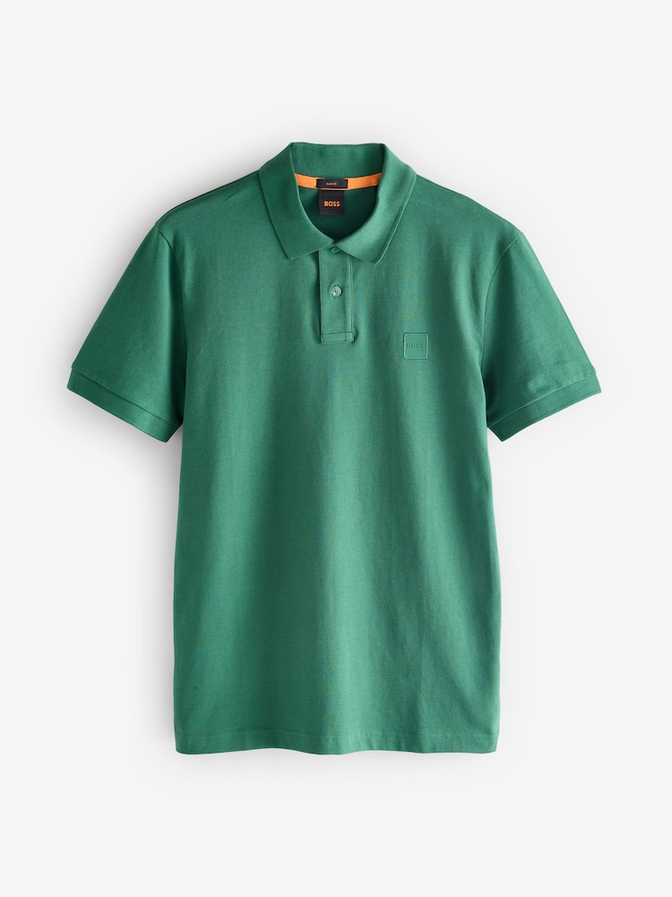 BOSS Green Slim Fit Passenger Logo Patch Pique Polo Shirt - Image 1 of 4