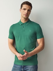 BOSS Green Slim Fit Passenger Logo Patch Pique Polo Shirt - Image 2 of 4