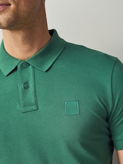 BOSS Green Slim Fit Passenger Logo Patch Pique Polo Shirt - Image 3 of 4