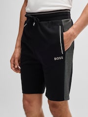 BOSS Black Contrast Piping Cotton Blend Shorts - Image 1 of 5