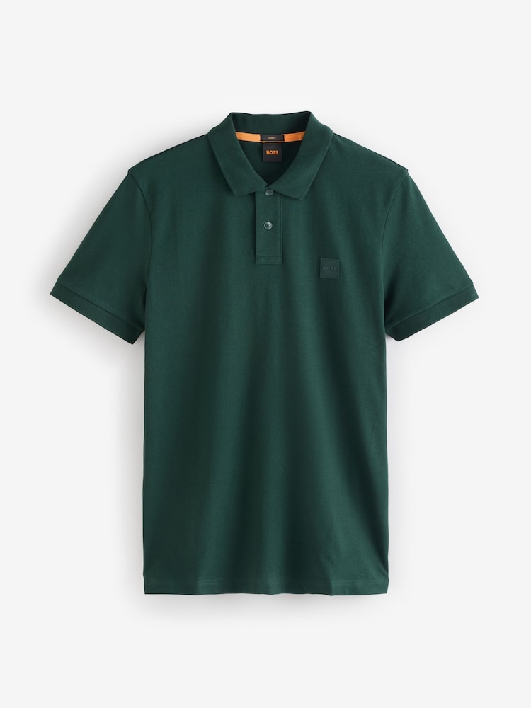 BOSS Green Ground Slim Fit Passenger Logo Patch Pique Polo Shirt - Image 4 of 4