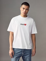 HUGO White Valentines Heart T-Shirt - Image 1 of 7