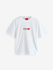 HUGO White Valentines Heart T-Shirt - Image 6 of 7