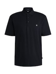 Azul - BOSS Double Monogram Mercerised 100% Cotton Polo Shirt - Imagen 5 de 5