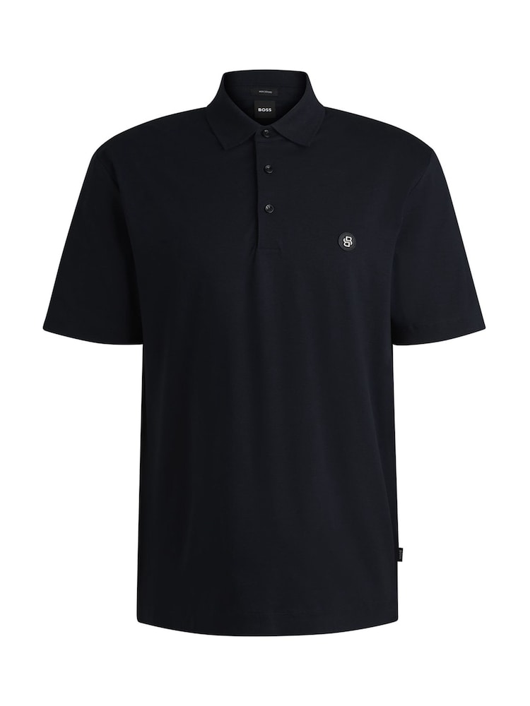 Azul - BOSS Double Monogram Mercerised 100% Cotton Polo Shirt - Imagen 5 de 5