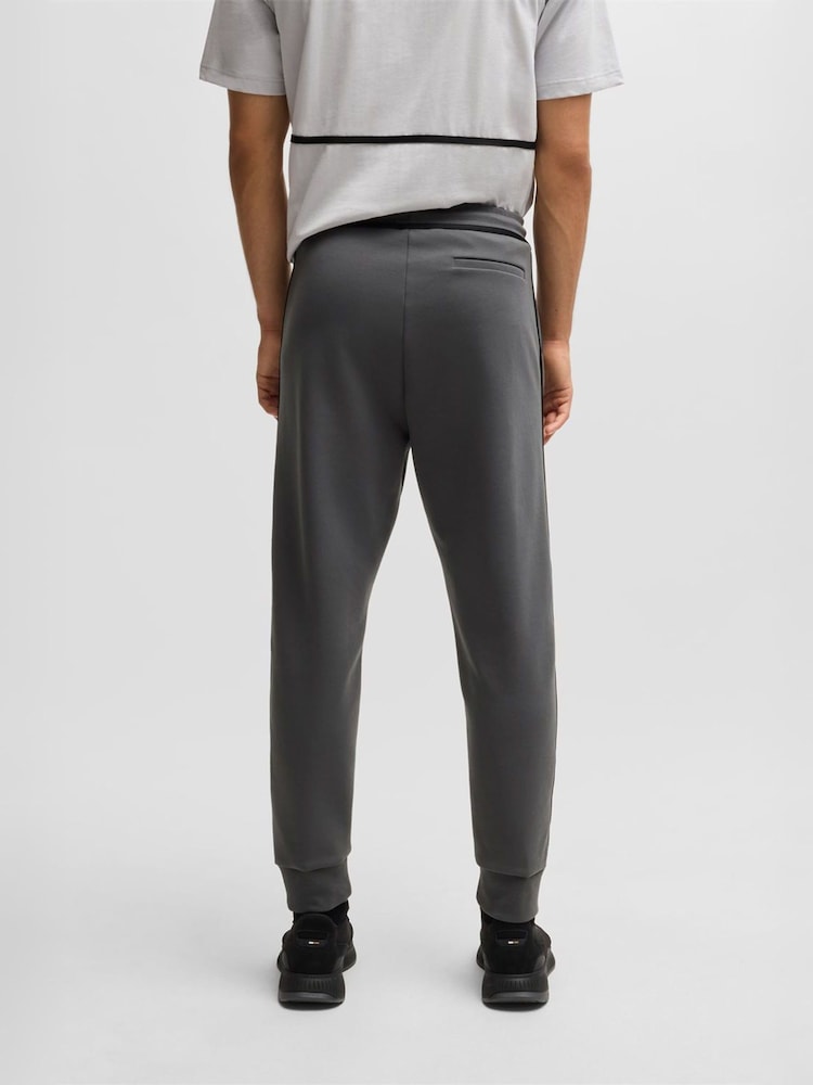 BOSS Grey Hadiko Tape Trim Regular Fit Tracksuit Jersey Joggers - Image 3 of 3