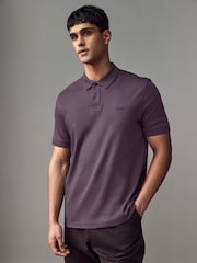 أرجواني - BOSS Interlock Logo Jersey Polo Shirt - صورة 1 من 4