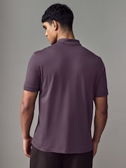 أرجواني - BOSS Interlock Logo Jersey Polo Shirt - صورة 2 من 4
