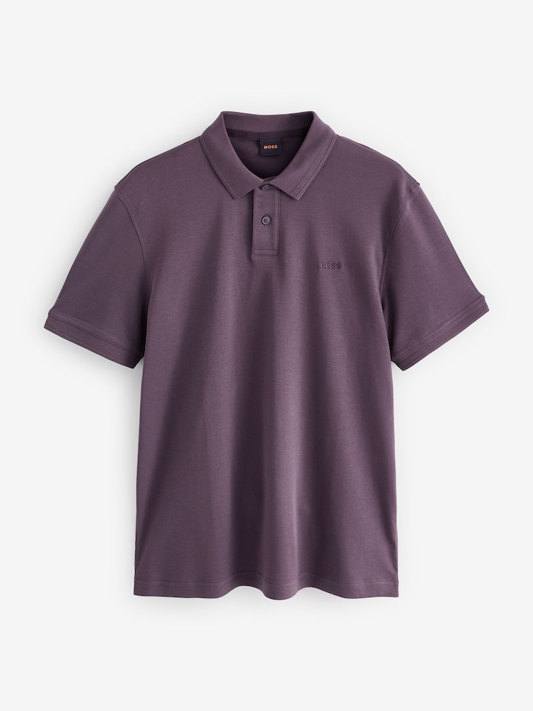 أرجواني - BOSS Interlock Logo Jersey Polo Shirt - صورة 4 من 4