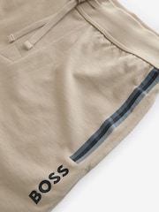 BOSS Natural Cotton-Terry 100% Cotton Shorts With Logo Print - Image 3 of 3