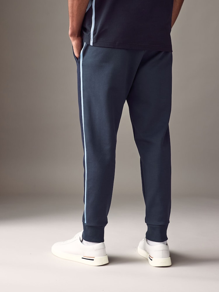 BOSS Blue Hadiko Tape Trim Regular Fit Tracksuit Jersey Joggers - Image 2 of 4