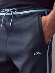 BOSS Blue Hadiko Tape Trim Regular Fit Tracksuit Jersey Joggers - Image 3 of 4