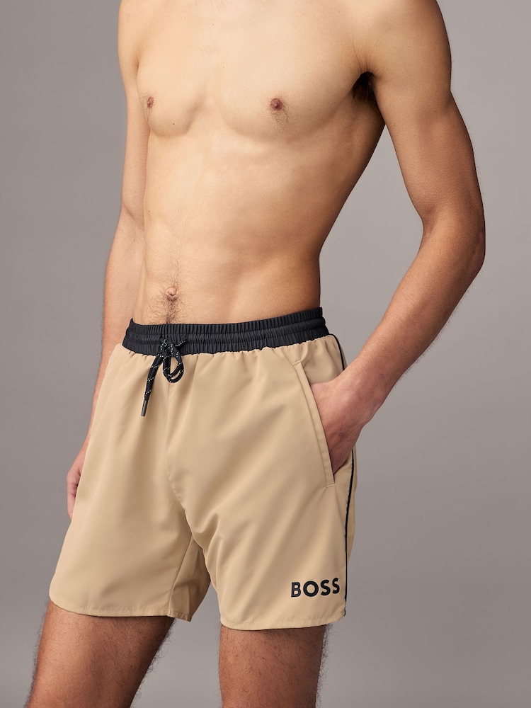 BOSS Natural Starfish Quick Dry Swim Shorts - Image 3 of 4