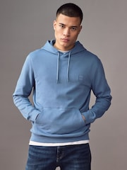 BOSS Light Blue Wetalk Logo Patch Terry Hoodie - Image 1 of 4