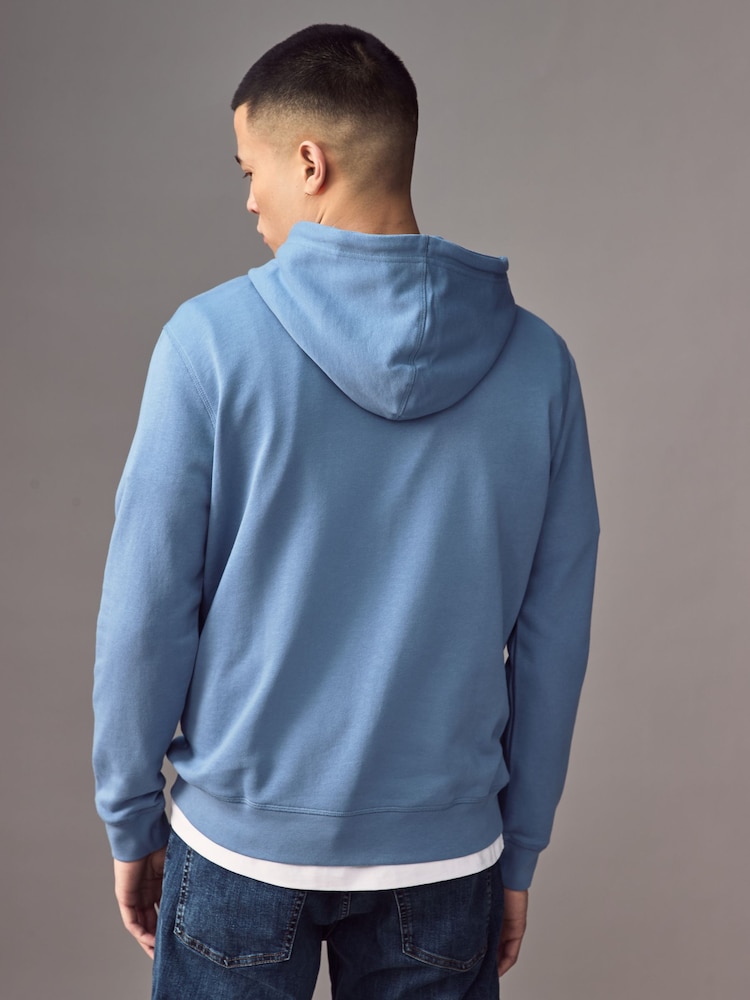 BOSS Light Blue Wetalk Logo Patch Terry Hoodie - Image 2 of 4 BOSS Light Blue Wetalk Logo Patch Terry Hoodie - Image 2 of 4