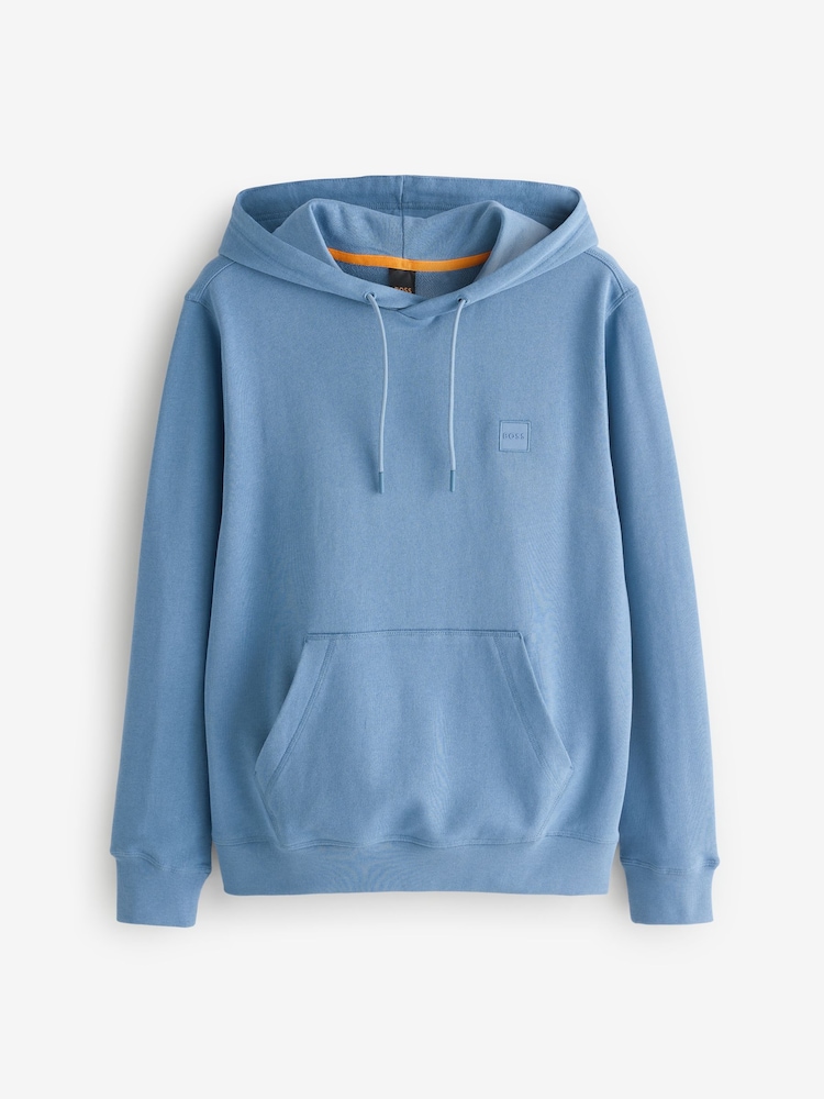 BOSS Light Blue Wetalk Logo Patch Terry Hoodie - Image 4 of 4 BOSS Light Blue Wetalk Logo Patch Terry Hoodie - Image 4 of 4