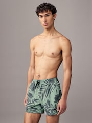 BOSS Green Seasonal Print Logo Lined Swim Shorts - Image 1 of 4
