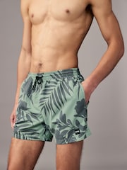 BOSS Green Seasonal Print Logo Lined Swim Shorts - Image 3 of 4