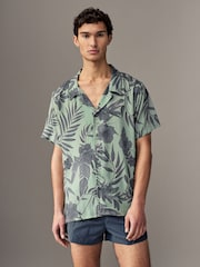 BOSS Green Patterned Resort Shirt - Image 1 of 6