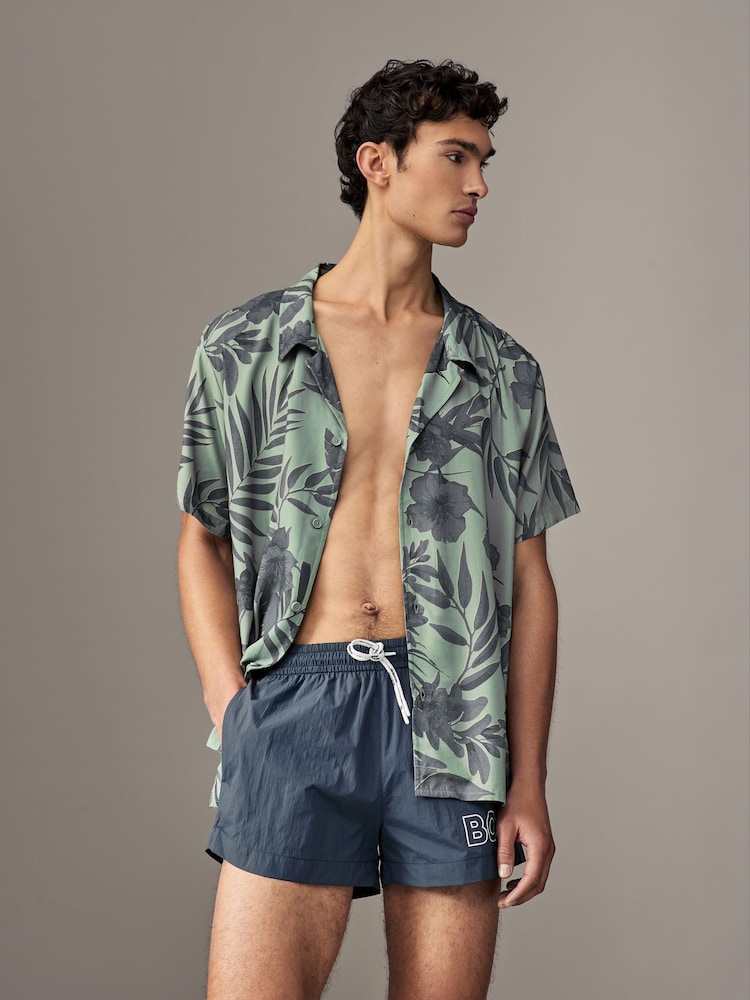BOSS Green Patterned Resort Shirt - Image 2 of 6