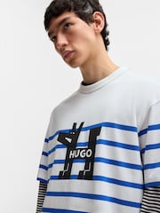 HUGO White Hugo Dog Logo 100% Cotton Jersey Loose Fit T-Shirt - Image 4 of 5