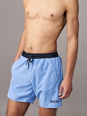 BOSS Blue Starfish Quick Dry Swim Shorts - Image 3 of 4