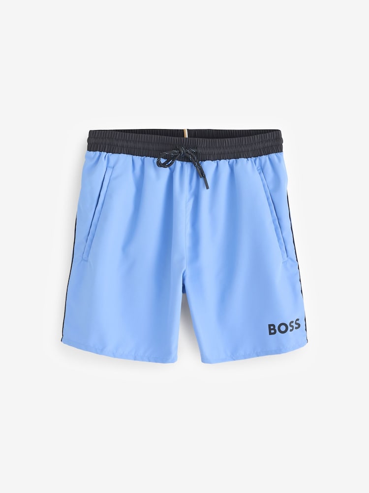 BOSS Blue Starfish Quick Dry Swim Shorts - Image 4 of 4