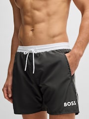 BOSS Grey Starfish Quick Dry Swim Shorts - Image 1 of 4